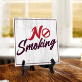No Smoking 5"x 5" Square Table Sign With Acrylic Easel | Restaurant & Cafe Décor