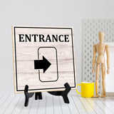 Entrance 5"x 5" Square Table Sign With Acrylic Easel | Home & Office Decor