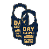 Day Sleeper Do Not Knock Door Hanger | House or Business Door Sign