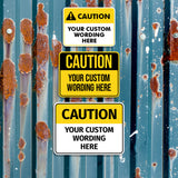 Classic Framed Plus Custom Caution Wall or Door Sign | Customizable Warning Sign For Homes and Businesses | Health and Safety Signage