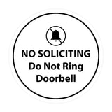 Circle No Soliciting Do Not Ring Doorbell Wall or Door Sign