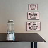 Classic Framed Plus Little Girls With Dreams Become Women With Vision Wall or Door Sign | Motivational Home Decor