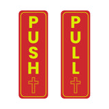 Signs ByLITA Vertical Push and Pull Door Signs (Church Crosses) Door Sign