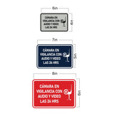 Signs ByLITA Classic Framed Cámara en Vigilancia con Audio y Video las 24 HRS Security Wall or Door Sign
