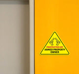 Triangle 'Protected by Armed Property Owner' Wall or Door Sign