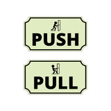 Notched Standard Push Pull (Set) Wall or Door Sign | Warning/Safety/Precaution (2pcs)
