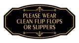 Signs ByLITA Victorian Please Wear Clean Flip Flops Or Slippers Wall or Door Sign