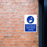 Portrait Round Plus Use Handwash Station Before Entering Door or Wall Sign