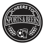 Signs ByLITA Circle Cheers to Sports and Beers ABS Plastic | Laser Engraved | Easy Installation | Elegant Design Wall or Door Sign