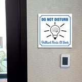 Square Plus Do Not Disturb Brilliant Minds At Work Door or Wall Sign | Workplace Cleaning Signage