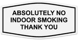 Signs ByLITA Fancy Absolutely No Indoor Smoking Thank you Sign | Legible Lettering | Easy No-Tool Installation | Powerful Foam Tape