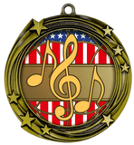 All Quality Music Swirling Stars Design Medal - 1st, 2nd, 3rd Place