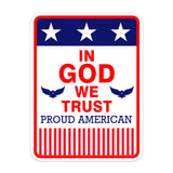 Portrait Round Plus In God We Trust Door or Wall Sign | Easy Installation | Patriotic Stars and Stripes USA Pride Sign