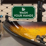 Notched Standard Wash Your Hands Wall or Door Sign