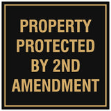 Signs ByLITA Square Property Protected by 2nd Amendment Sign - Easy Installation | Durable Material