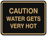 Signs ByLITA Classic Framed CAUTION WATER GETS VERY HOT Door or Wall Sign Durable Plastic | Easy Installation | Elegant Design