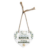 Signs ByLITA Please Do Not Knock Or Ring Doorbell' 6x6" Hanging Heart Sign | Health & Hygiene Signs