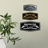 Fancy Protected by Armed Property Owner .45 Wall or Door Sign