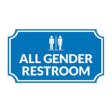Notched Standard All Gender Restroom Wall or Door Sign