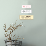 Signs ByLITA Standard Serving Essentials Door or Wall Sign Easy Installation | Durable Construction | Kitchen Essentials | Hygiene | AirBnB Signs