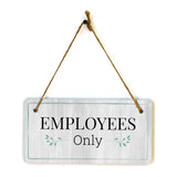Access & Entry Control | Rustic White Wood 5 x 10" Hanging Signs