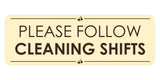 Signs ByLITA Standard Please Follow Cleaning Shifts Door or Wall Sign Easy Installation | Shared Accommodation | Sign for Home, Business, AirBNB and Office Spaces