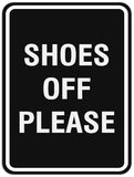 Signs ByLITA Portrait Round Shoes off please Sign - Laser-Engraved Lettering | Durable ABS Plastic | Vibrant Colors | Powerful Foam Tape