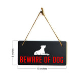 Beware of Dog 5x10 Hanging Plus Wall or Door Sign | Home Decor