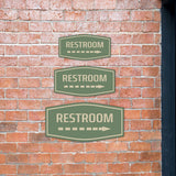Fancy Plus Restroom (Right Arrow) Wall or Door Sign | Business and Workplace Bathroom Signage