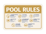Classic Framed Pool Rules (Multi-Rule) — Wall or Door Sign | Pool & Aquatic - Sign