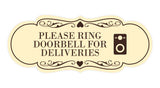 Signs ByLITA Designer Please Ring Doorbell for Deliveries Wall or Door Sign