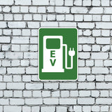 Portrait Round Plus EV Door or Wall Sign | Electric Vehicle Charging Station | Parking