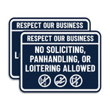 Signs ByLITA Classic Framed Respect Our Business: No Soliciting, Panhandling, or Loitering Allowed Wall or Door Sign (Multipacks)