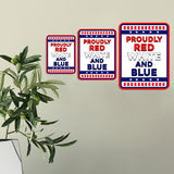Classic Framed Plus Proudly Red, White, and Blue: American Home Door or Wall Sign | Easy Installation | Patriotic Stars and Stripes USA Pride Sign