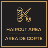 Signs ByLITA Square Haircut Area Door or Wall Sign | Spanish Bilingual Business Signs