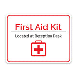 Classic Framed Plus First Aid Kit Located at Reception Desk Door or Wall Sign | Workplace Safety & First Aid