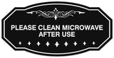 Signs ByLITA Victorian Please Clean Microwave After Use Wall or Door Sign - Laser-Engraved Lettering | Durable ABS Plastic | Vibrant Colors | Powerful Foam Tape
