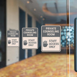 Portrait Round Plus Private Counseling Room – Staff Access Only Wall or Door Sign | General Kitchen and Food-related