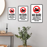 Portrait Round Plus No bañe A Los Perros En La Bañera, Utilice La Manguera de Afuera Por favor Wall or Door Sign | Spanish | Home Indications