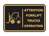 Signs ByLITA Classic Framed Attention! Forklift Trucks Operating Door or Wall Sign Easy Installation | Health And Safety | Building And Hospitality Signs