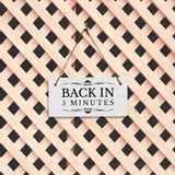 Back in 5 Minutes 5" x 10" Hanging Wall or Door Sign | Rustic Twine | Stylish Business or Office Signage
