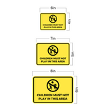 Classic Framed Plus Children Must Not Play In This Area Wall or Door Sign | Children Safety Sign