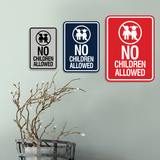 Signs ByLITA Portrait Round No Children Allowed Wall or Door Sign