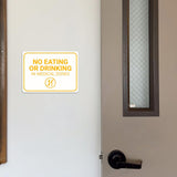 Classic Framed Plus No Eating or Drinking in Medical Zones Door or Wall Sign | Hygiene and Safety Signage