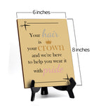 Hairdressers and Stylists 6 x 8" Table Signs | Easy Installation | Front Desk Decorative Hair Style Signs