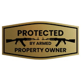 Signs ByLITA Fancy Protected by Armed Property Owner (AK 47) Door or Wall Sign | Home Security Warning Sign