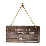 Restroom & Hygiene 5x10 Hanging Wall or Door Signs (Dark Wood)