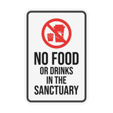 Portrait Round Plus No Food or Drinks In the Sanctuary Wall or Door Sign | Food & Drink Restrictions
