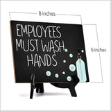 Signs ByLITA Employees Must Wash Hands, Hygiene Table Sign, 6" x 8"