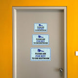 Classic Framed Plus Please Ask For Key To Use Restroom Wall or Door Sign | Friendly Public Bathroom Signage